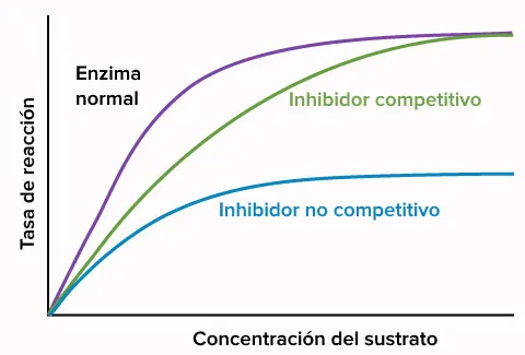 Variación de la velocidad de una reacción enzimática con inhibidores